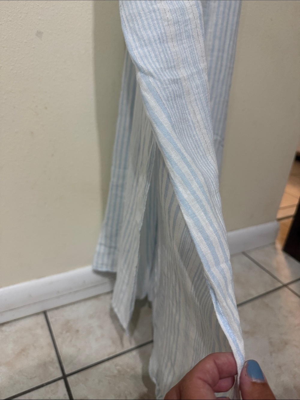 C&C California Pale Blue and White Striped Sundress - Picture 6 of 7